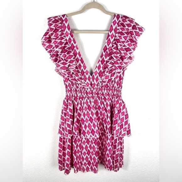Playa Lucila Ruffle Mini Dress size M - Picture 3 of 9